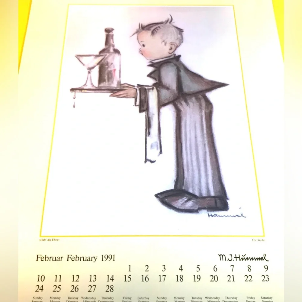 1991 Hummel Calendar Use for Prints